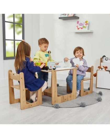 Minera Wooden Children's Table and Chair, Children's Study, Game 2-4 Years
