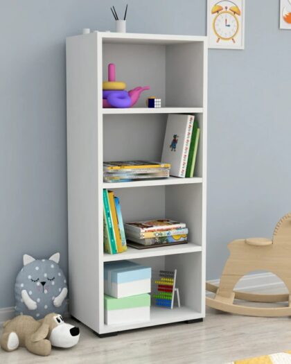 Multipurpose Bookcase 4 Shelf Cabinet White