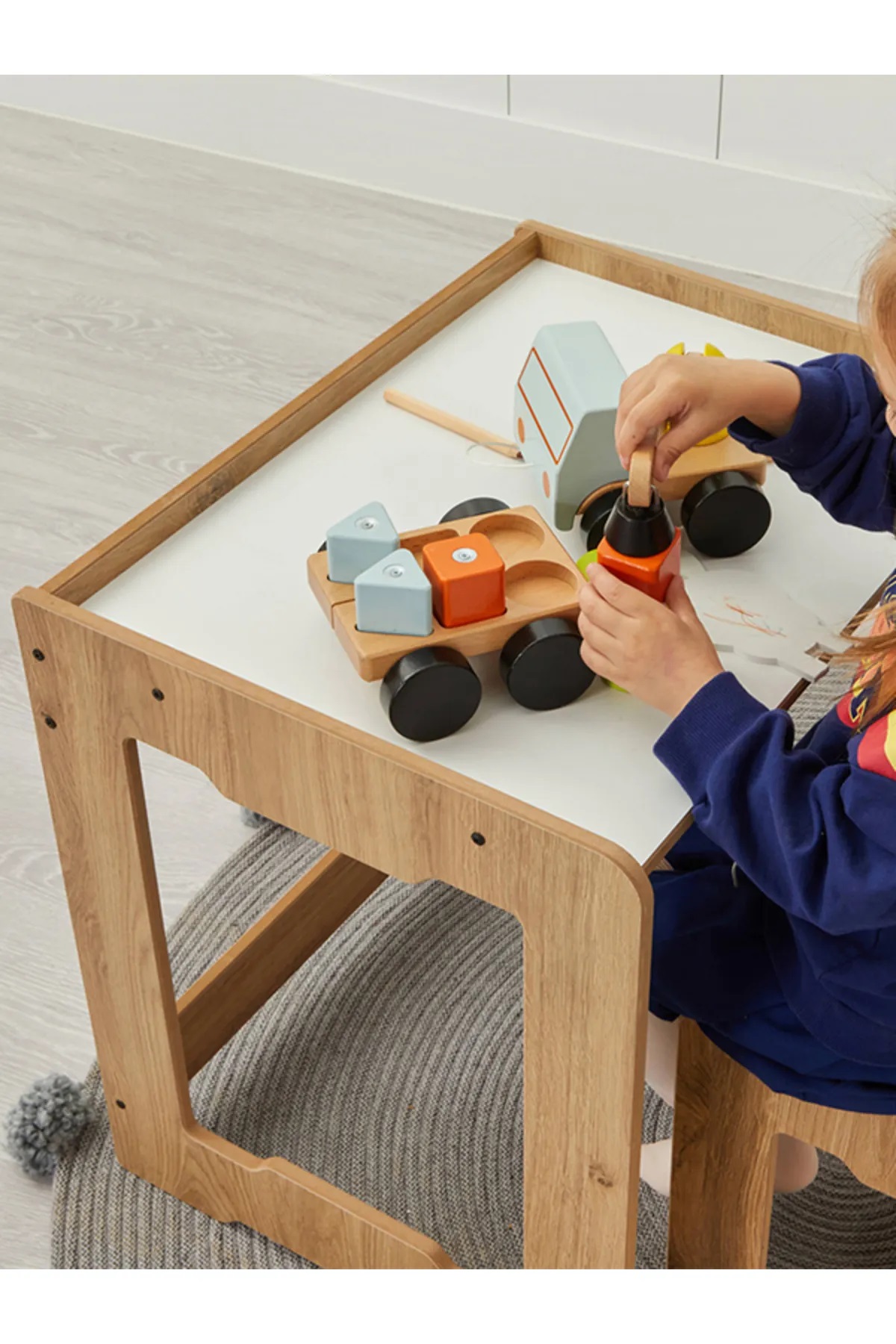 Minera Wooden Children's Play Activity Table and 1Chair Study Desk 4-6 Years Old - Image 2