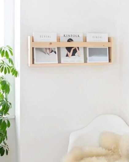 Montessori Bookcase Wooden Wall Shelf 70 Cm