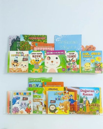 2-Piece Transparent Bookcase Shelf 70 cm