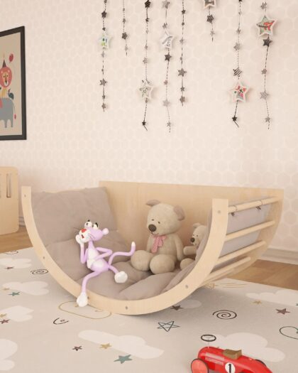 Arco- Montessori Swing Table- Toy Organizer and Climbing All in and Cushion
