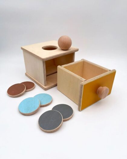 Montessori Ball and Money Box (2in1), Baby Wooden Toys -First step toys