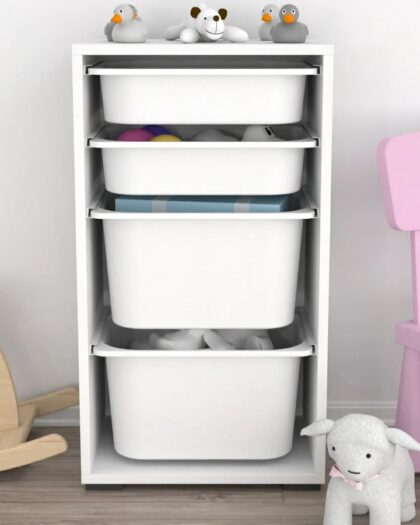 4 Basket Multi-Purpose Toy Cabinet