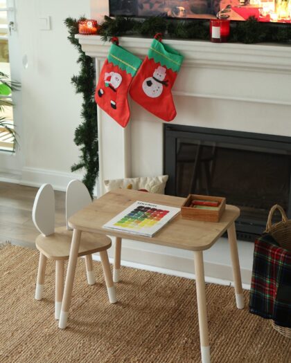 Set of  Wooden table and Bunny Chiar