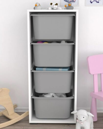 4 Deep Basket Multi-Purpose Toy Cabinet