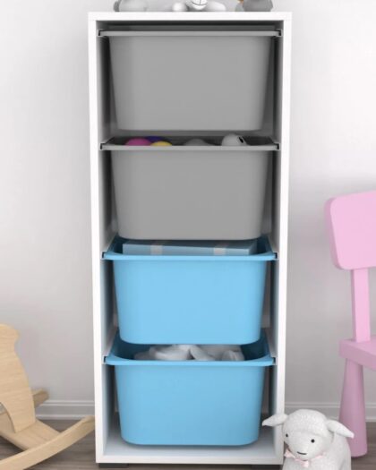 4 Deep Basket Multi-Purpose Toy Cabinet