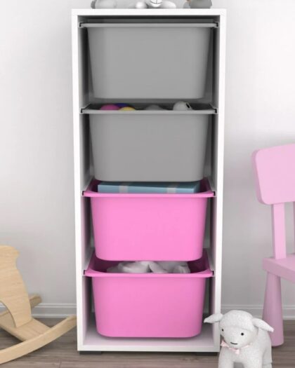 4 Deep Basket Multi-Purpose Toy Cabinet