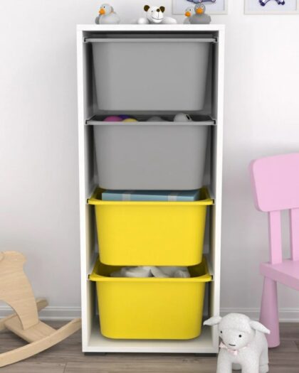 4 Deep Basket Multi-Purpose Toy Cabinet