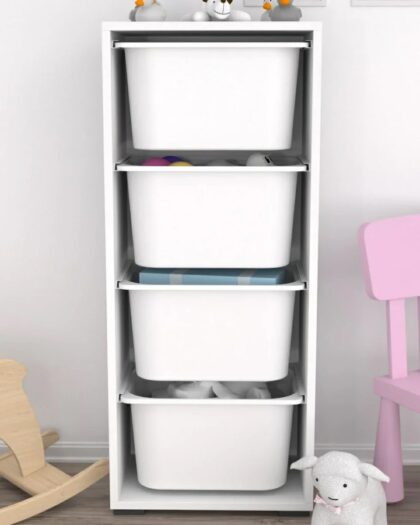 4 Deep Basket Multi-Purpose Toy Cabinet