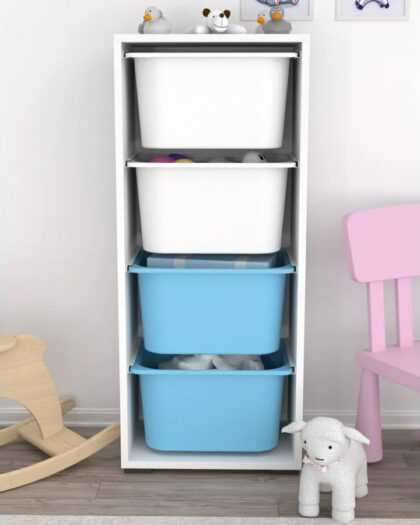 4 Deep Basket Multi-Purpose Toy Cabinet