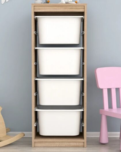 4 Deep Basket Multi-Purpose Toy Cabinet