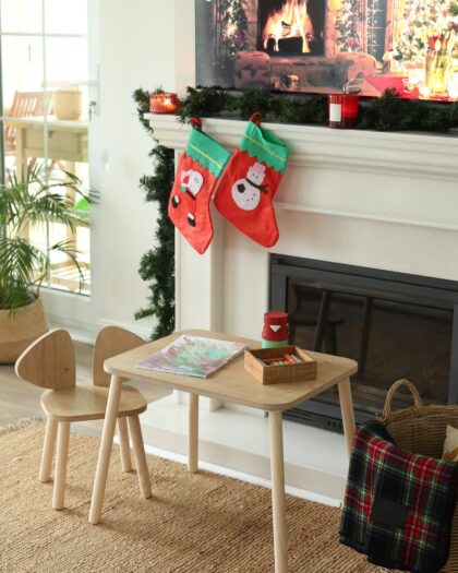 Set of Mickey Table and Wooden Chair