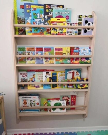  Montessori Bookcase Wide Model Wooden Wall Shelf