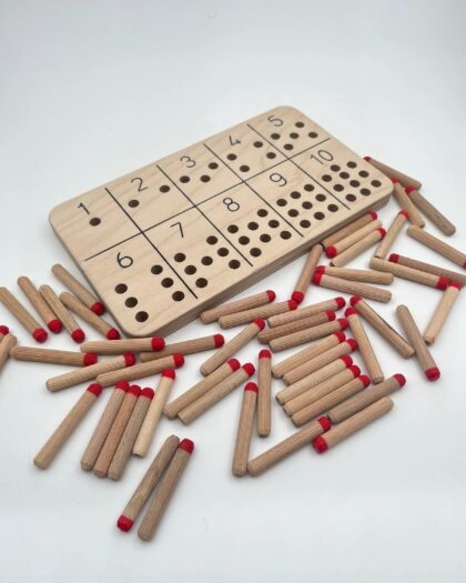 Montessori Number Learning Toy with Rods, Educational Wooden Material for Gaining Counting Skills