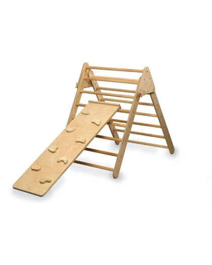 Montessori Climbing Triangle and (R ) ramp| Pikler Wooden Climbing Ladder | Medium Size Climbing and Balance Toy