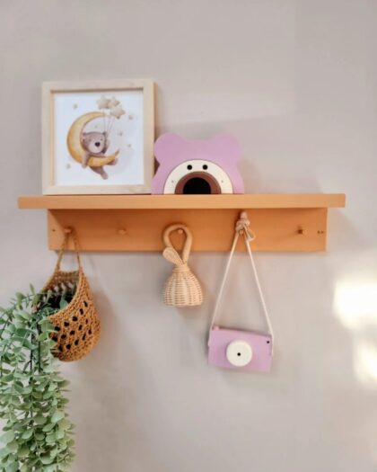 Teddy Bear Waldorf Wooden Toy Decor and Wooden Camera