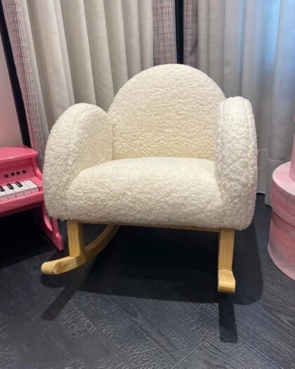 Children's Room Rocking Chair -Armchair Teddy Fabric- Baby Armchair