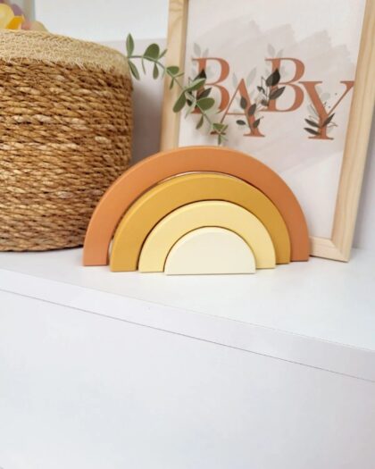 Waldorf Rainbow Wooden Toy- Decor Montessori Handmade Fun Toy
