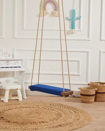 Picnic-Home- Garden Usable Navy  Blue Classic Wooden Swing