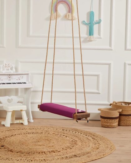 Picnic-Home- Garden Usable Purple Classic Wooden Swing