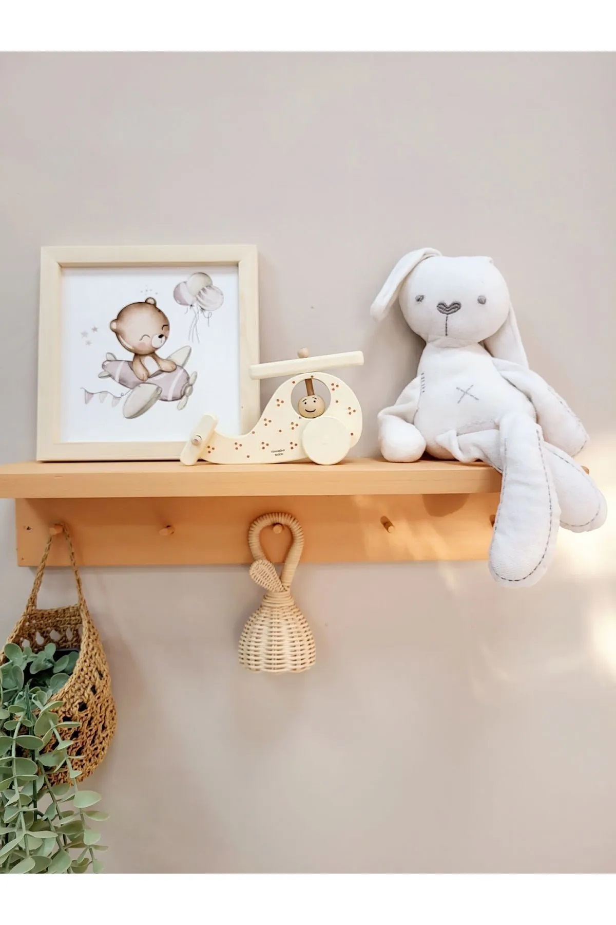 Wooden Toy Helicopter- Wheel Toy - Wooden Decorative Toy