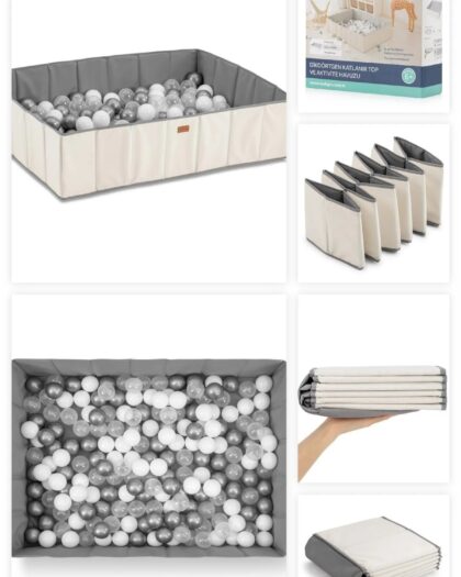 Folding Rectangular Ball pool-White