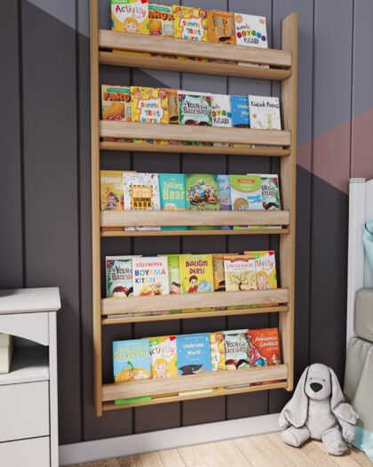Montessori 5-Shelf Children's Bookcase Sonoma Oak
