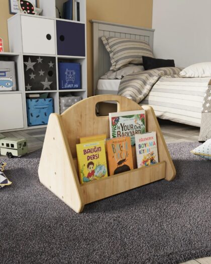 Montessori Wooden Color Floor Bookshelf