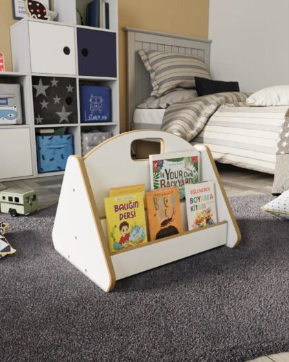 Montessori White Floor Bookshelf