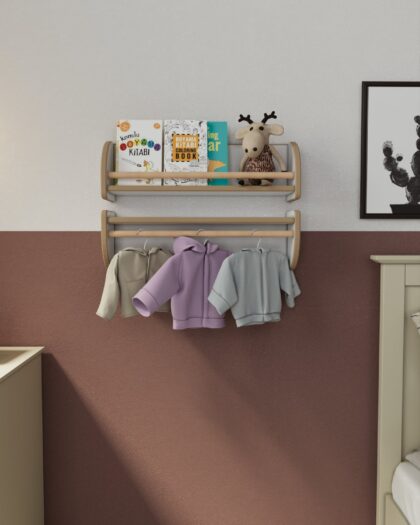Montessori Double Multi-Purpose Decorative Wall Shelf -White