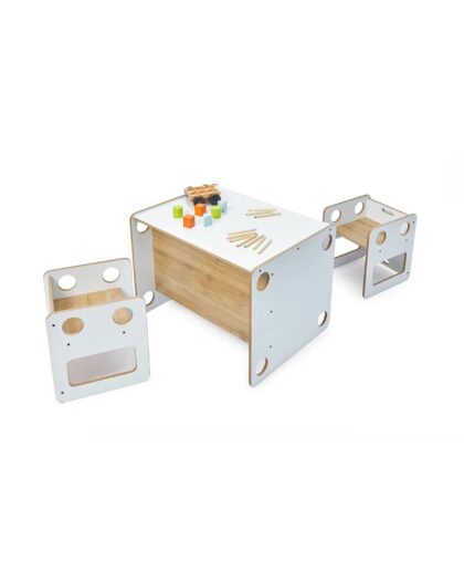 Minera Wooden 0-6 Years Multi-Purpose Activity Table and 2 Chair Set