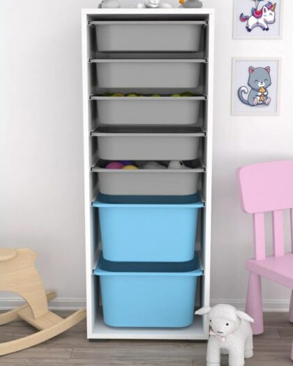 7 Basket Multi-Purpose Toy Cabinet