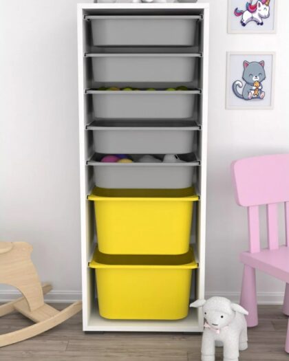 7 Basket Multi-Purpose Toy Cabinet